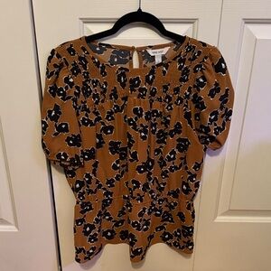 Nine West Black Floral Blouse